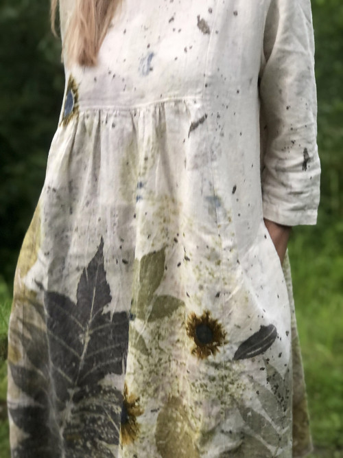 Midi lněné šaty Luna natural — foto 5
