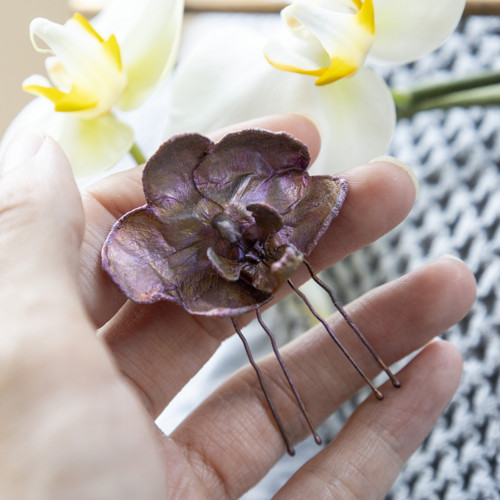 Hřebínek - pokovená orchidej — foto 6
