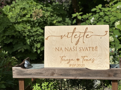 Dřevěná uvítací svatební deska_cedule — foto 4
