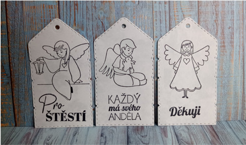 Visačky, jmenovky - anděl — foto 3