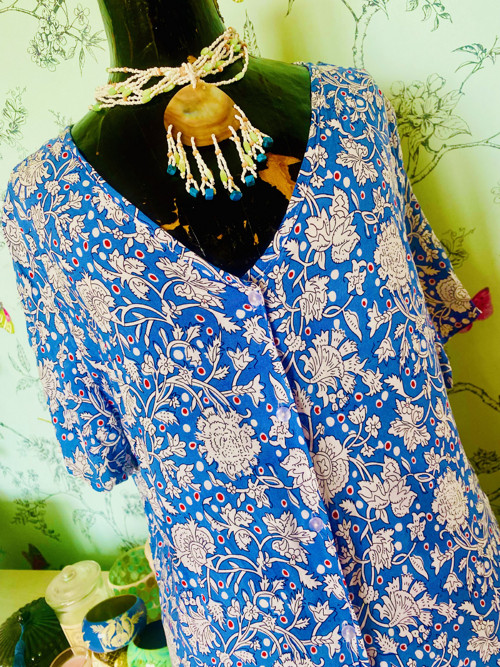 Halenka boho modrobílá — foto 2