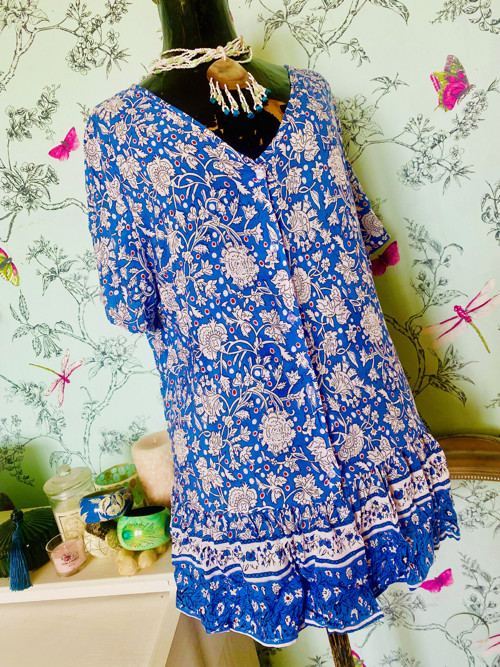 Halenka boho modrobílá — foto 3