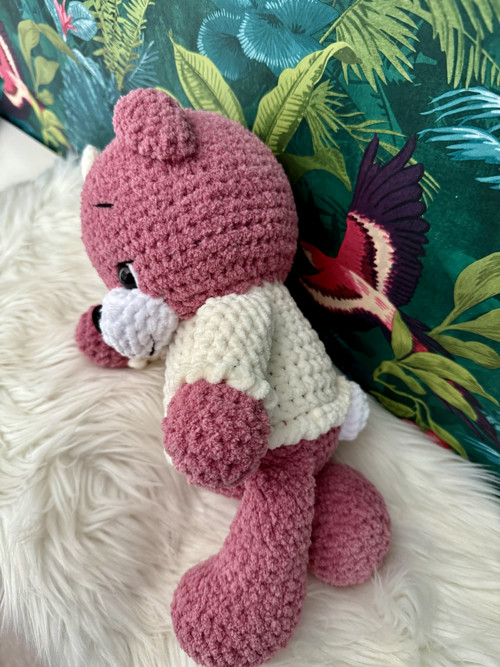 Háčkovaný medvídek cca 35 cm — foto 5