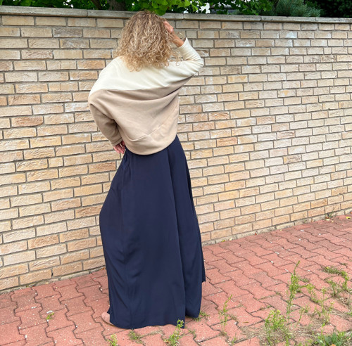 Kalhotová sukně ocelově modrá — foto 3