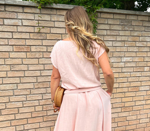 Volný top s pasem světle růžový — foto 5