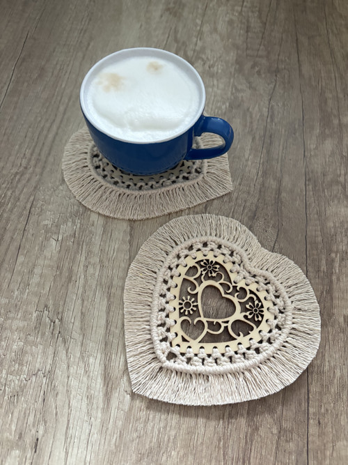 Macramé prostírání - Srdíčko — foto 2