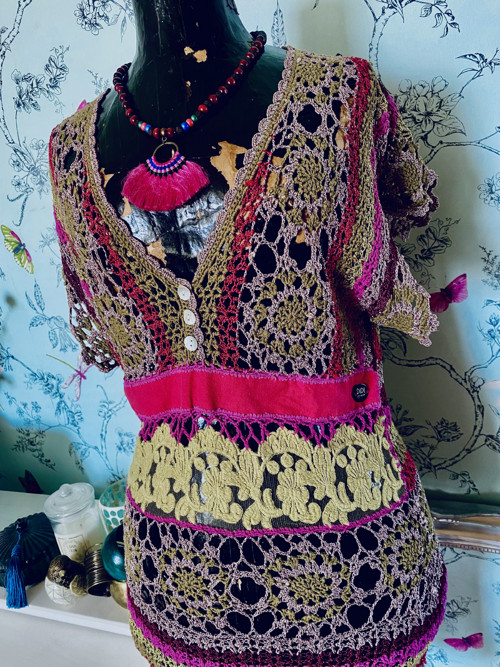 Háčkované boho šaty — foto 2