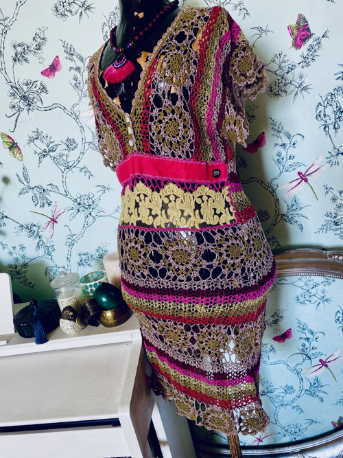 Háčkované boho šaty — foto 3