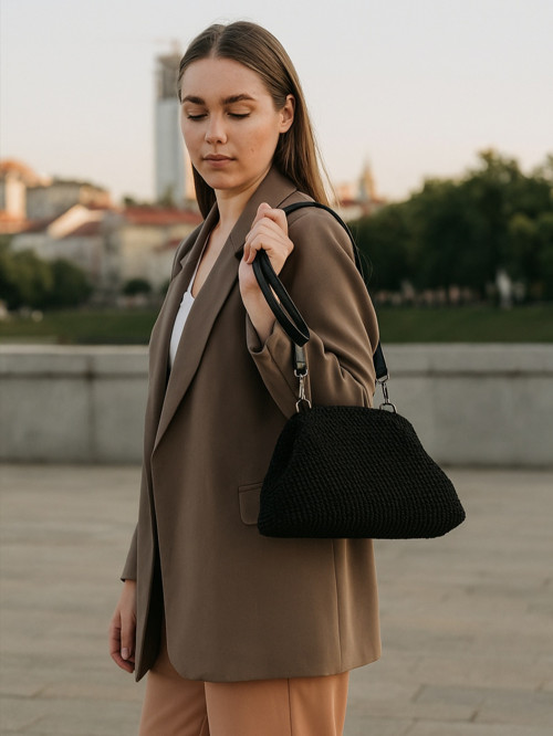 Háčkovaná kabelka Black Monstera — foto 3