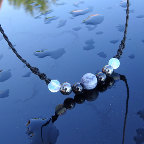Náhrdelník Choker A8)Sodalit Onyx Hematit Opalit — foto 2