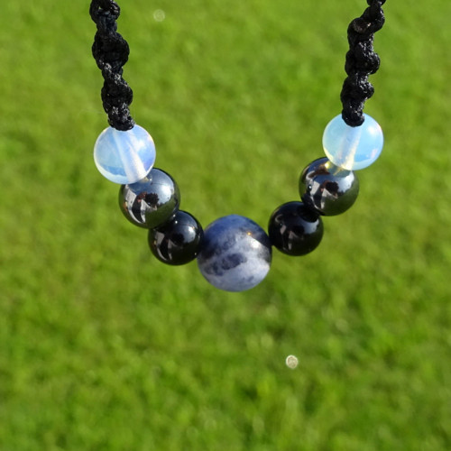 Náhrdelník Choker A8)Sodalit Onyx Hematit Opalit — foto 4