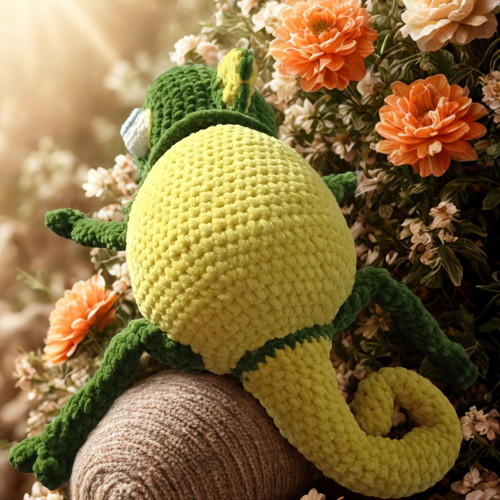 Háčkovaný chameleon – originál na objednávku — foto 2