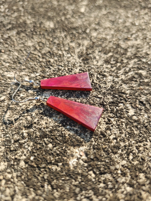 Náušnice magenta - fialová — foto 3