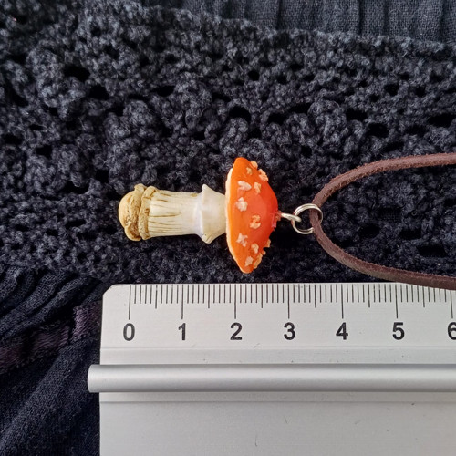 Houbičkový náhrdelník - muchomůrka ꩜ — foto 5
