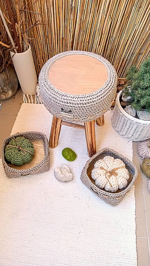 Háčkovaný taburet Farmhouse Linen — foto 2