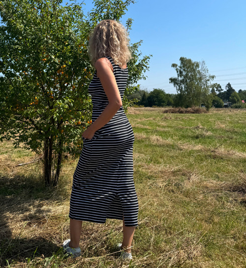 Černobílá sukně s kapsami dlouhá — foto 6