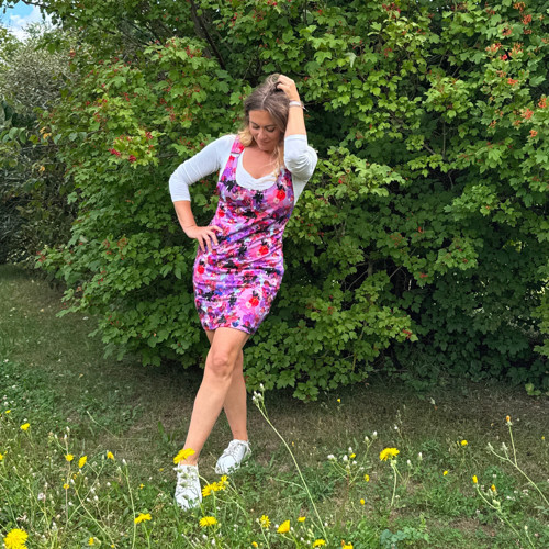 Fialová šatová sukně - krátká — foto 3