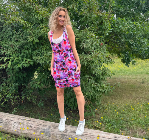 Fialová šatová sukně - krátká — foto 6