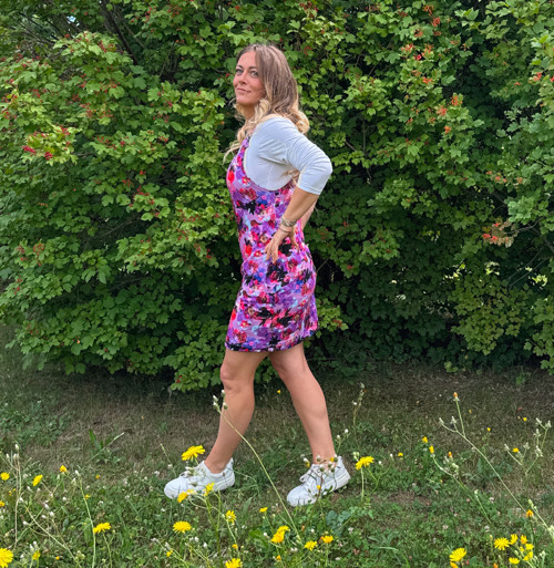 Fialová šatová sukně - krátká — foto 4