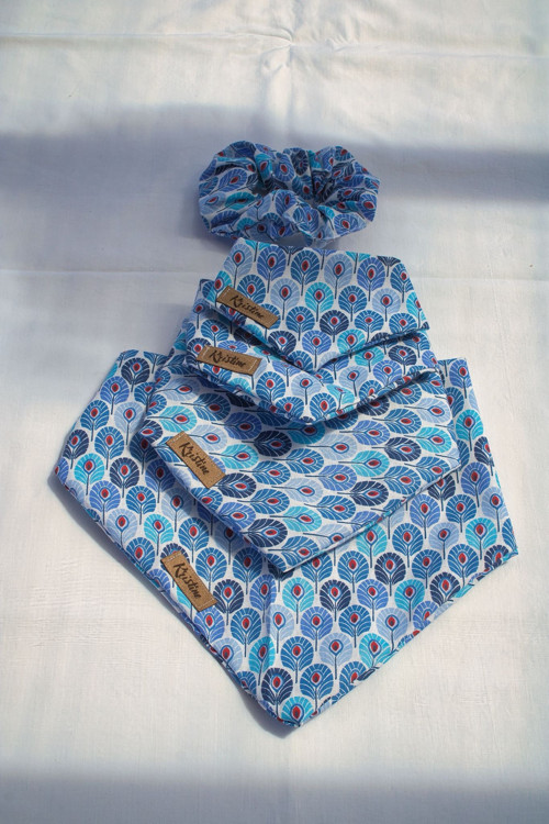 Scrunchie gumička - Paví oka — foto 2