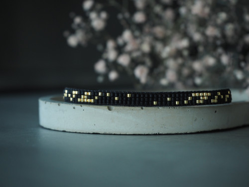 Miyuki tkaný náramek "Delicate"; Black — foto 4