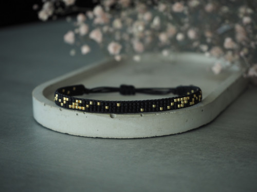 Miyuki tkaný náramek "Delicate"; Black — foto 2