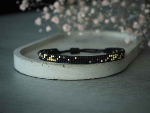 Miyuki tkaný náramek "Delicate"; Black — foto 3