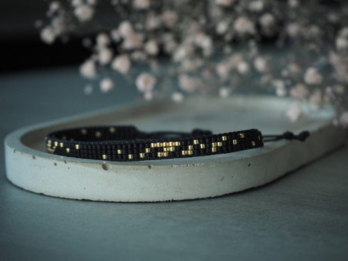 Miyuki tkaný náramek "Delicate"; Black — foto 5