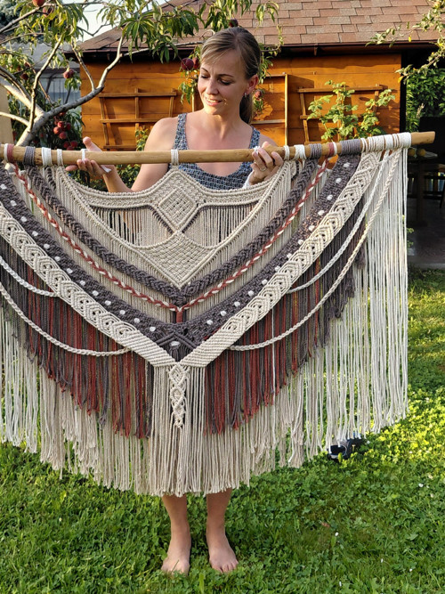 Velké macramé na zeď - 140x90cm — foto 2