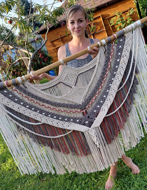 Velké macramé na zeď - 140x90cm — foto 4