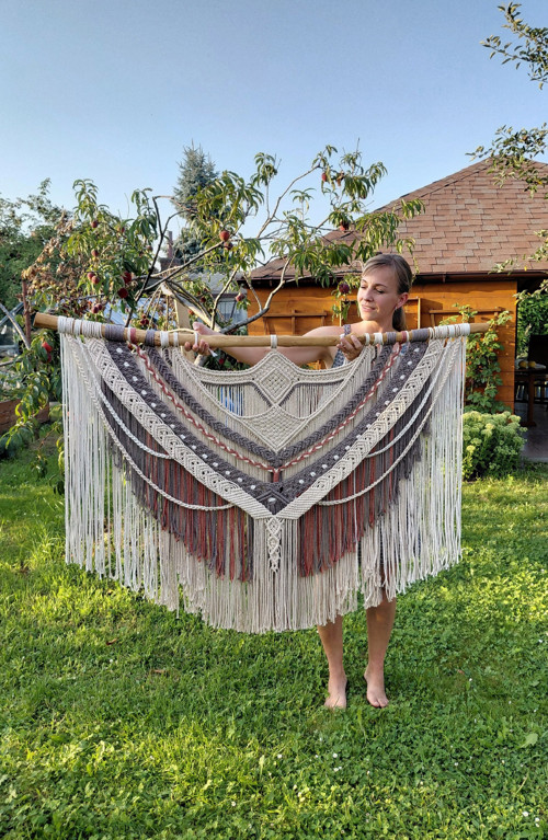 Velké macramé na zeď - 140x90cm — foto 5