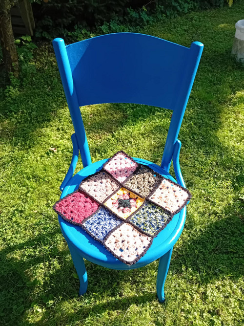 Boho háčkovaný podsedák / čtverec — foto 5