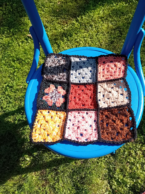 Boho háčkovaný podsedák / čtverec — foto 6