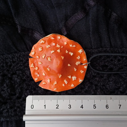 Houbičkový náhrdelník - muchomůrkový klobouk ꩜ — foto 3