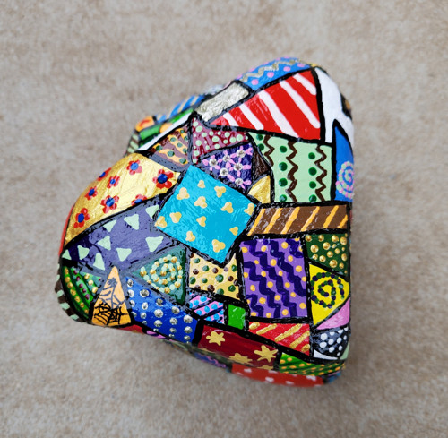 Malovaný kámen "Patchwork" — foto 4