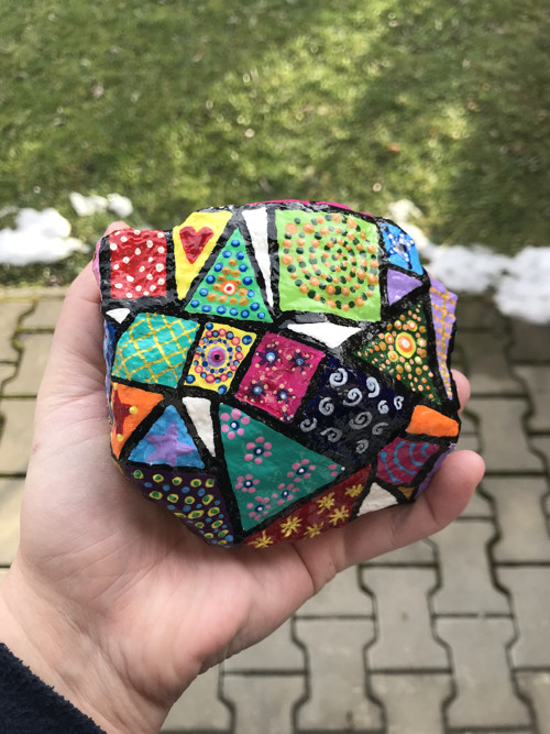 Malovaný kámen "Patchwork" — foto 3