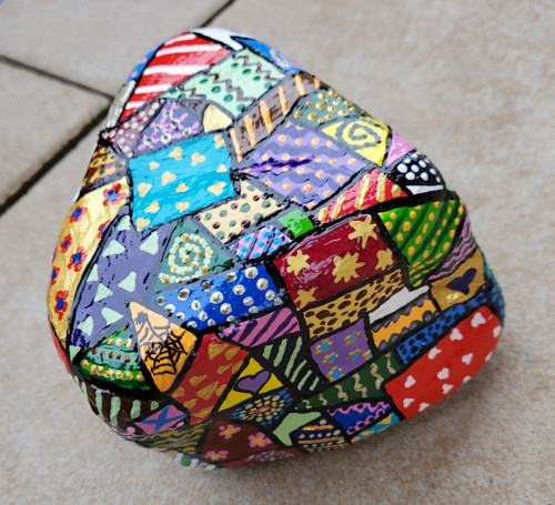 Malovaný kámen "Patchwork" — foto 5