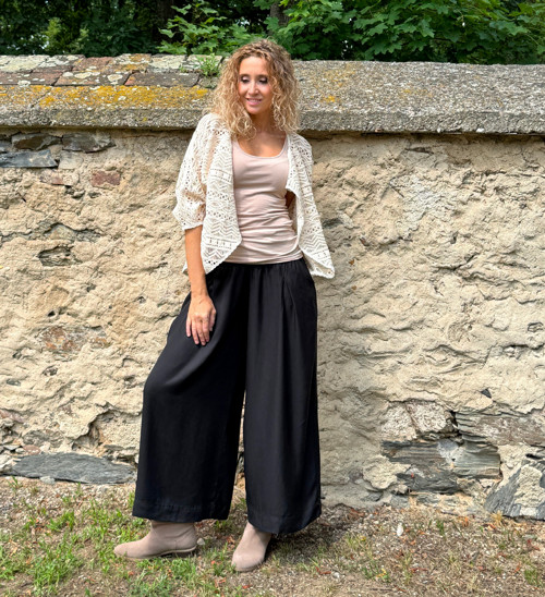 Kardigan krátký béžová krajka — foto 5
