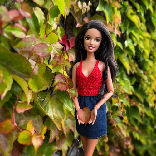 Džínová sukně pro Barbie - tmavě modrá — foto 3