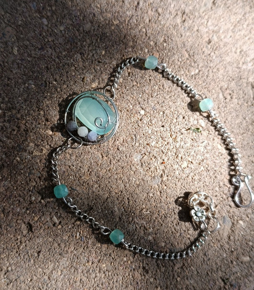 Jemný náramek chalcedon — foto 4