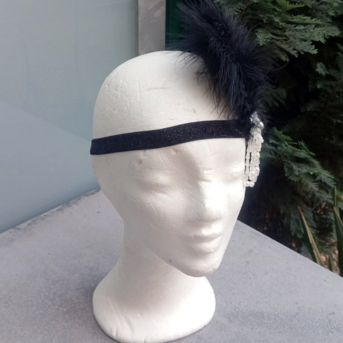 Great Gatsby Black Flower... čelenka — foto 4