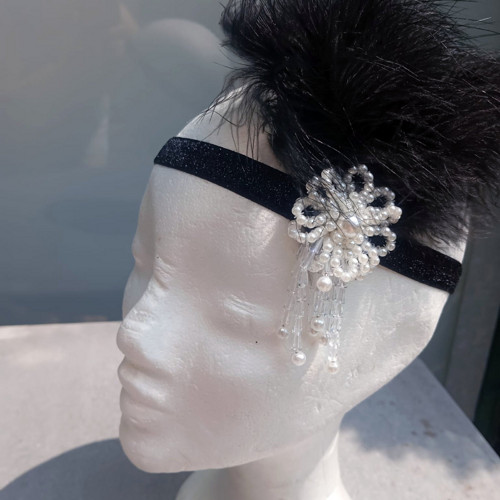 Great Gatsby Black Flower... čelenka — foto 2