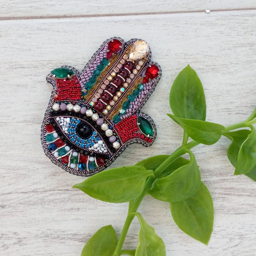 Hamsa - Ochraný znak ... brož — foto 5