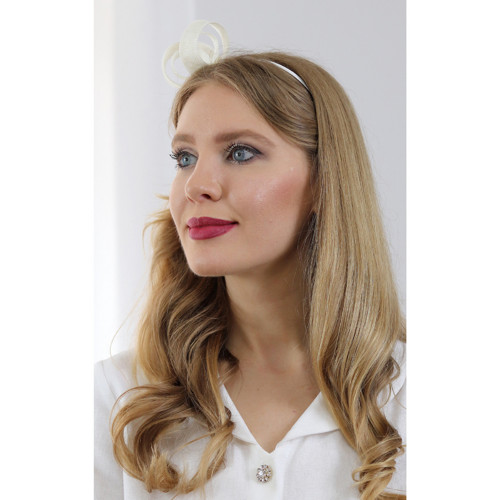 Rachel - čelenka s mašlí, bílá — foto 3