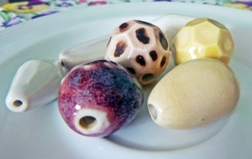 Korálky keramické glazované mix — foto 3