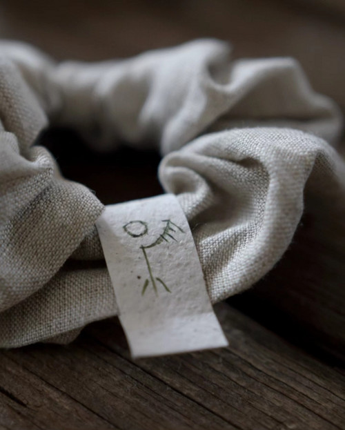 Lněná gumička scrunchie — foto 4