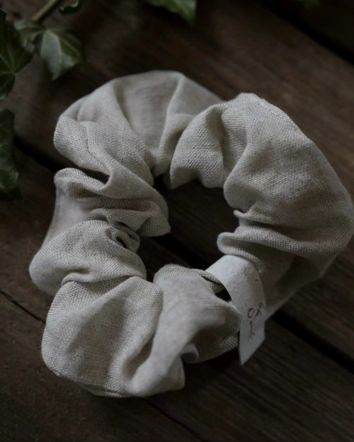 Lněná gumička scrunchie — foto 3