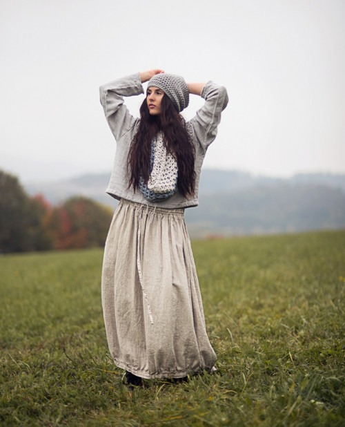 Lněná halenomikina krátká Šedá — foto 2