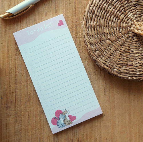Trhací blok to-do list s kočkami a srdíčky — foto 3