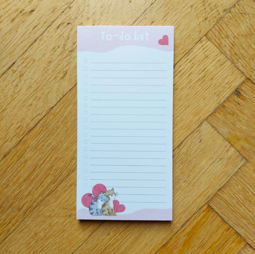 Trhací blok to-do list s kočkami a srdíčky — foto 2